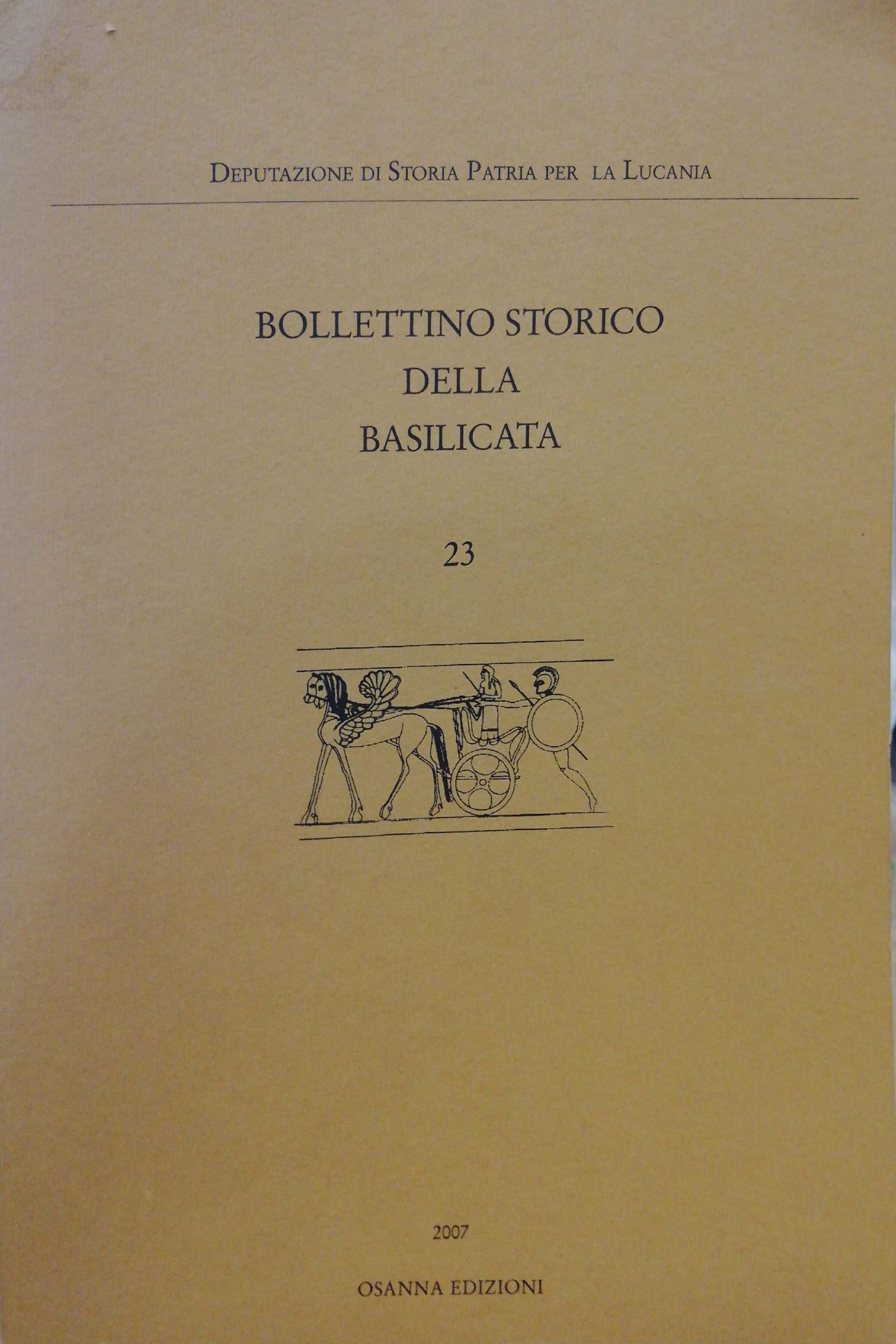 BOLLETTINO STORICO DELLA BASILICATA NUMERO 23-2007